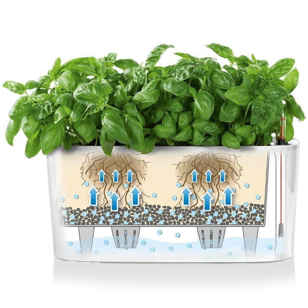 Lechuza Delta Charcoal Polyresin Self Watering Planter 30cm 2 Pack Image 3