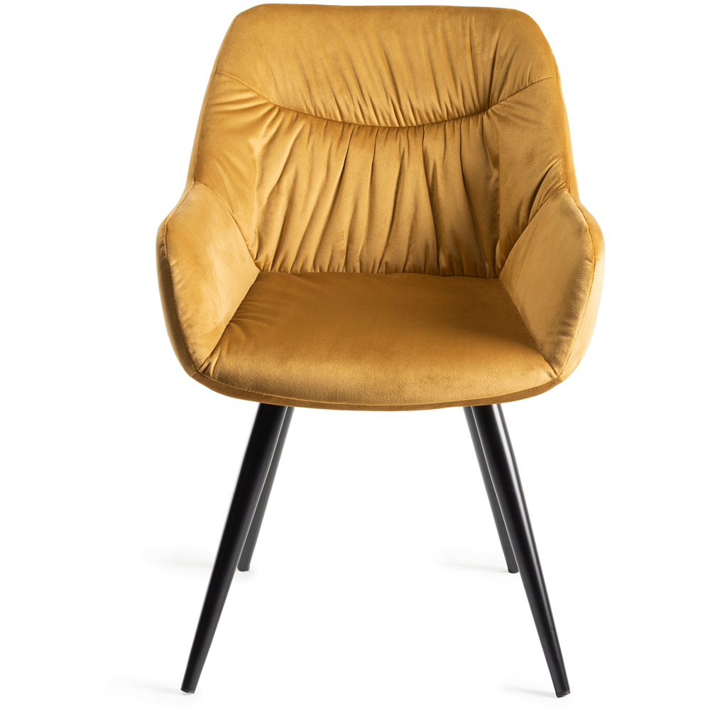 Bentley Designs Dali Set of 2 Mustard Velvet Fabric Upholstered Chair Image 3