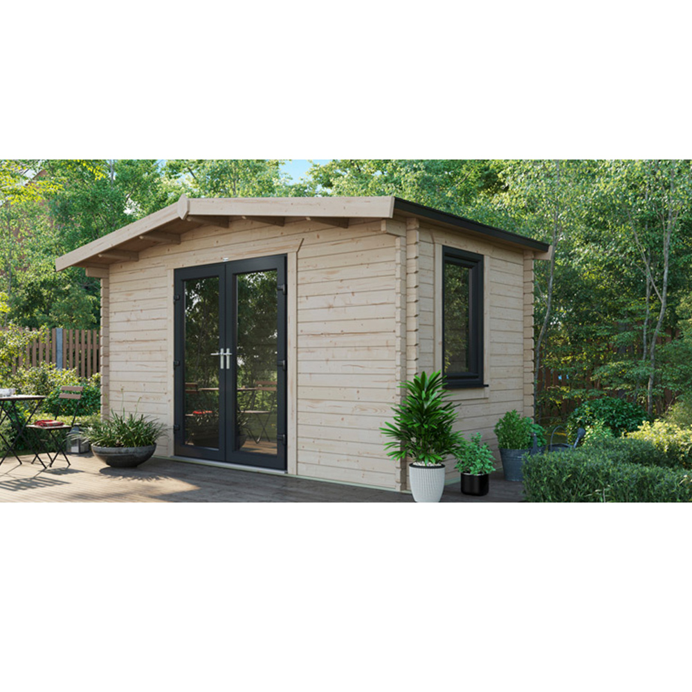 Power Sheds 8 x 14ft Centre Double Door Chalet Log Cabin Image 9