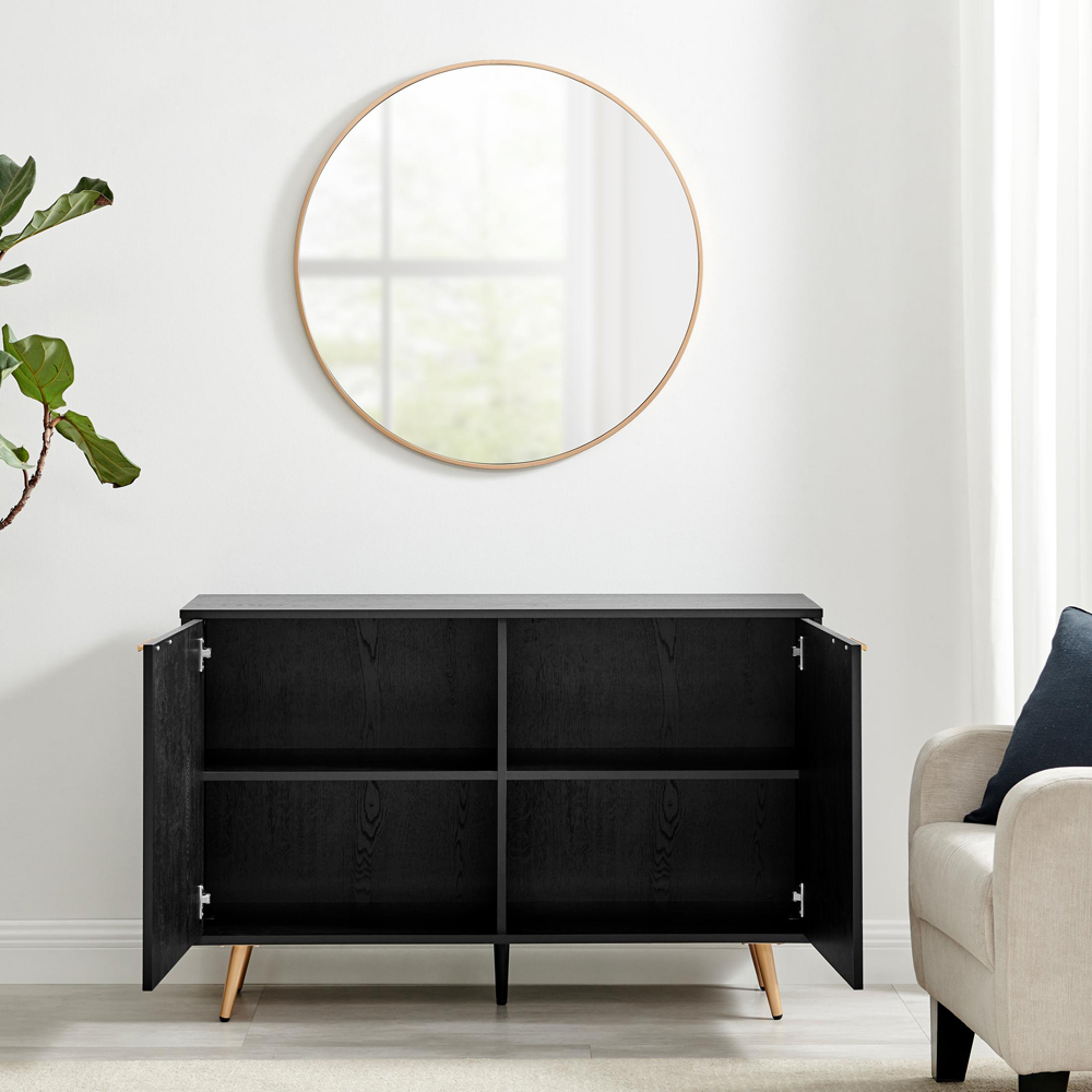 Furniturebox Ivata 2 Door Black and Copper Effect Medium Sideboard Image 5