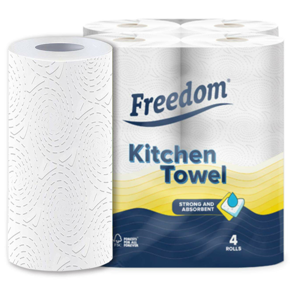 Freedom Rhino Multi Purpose Absorbent Kitchen Paper Roll 72 Rolls 2 Ply Image 3