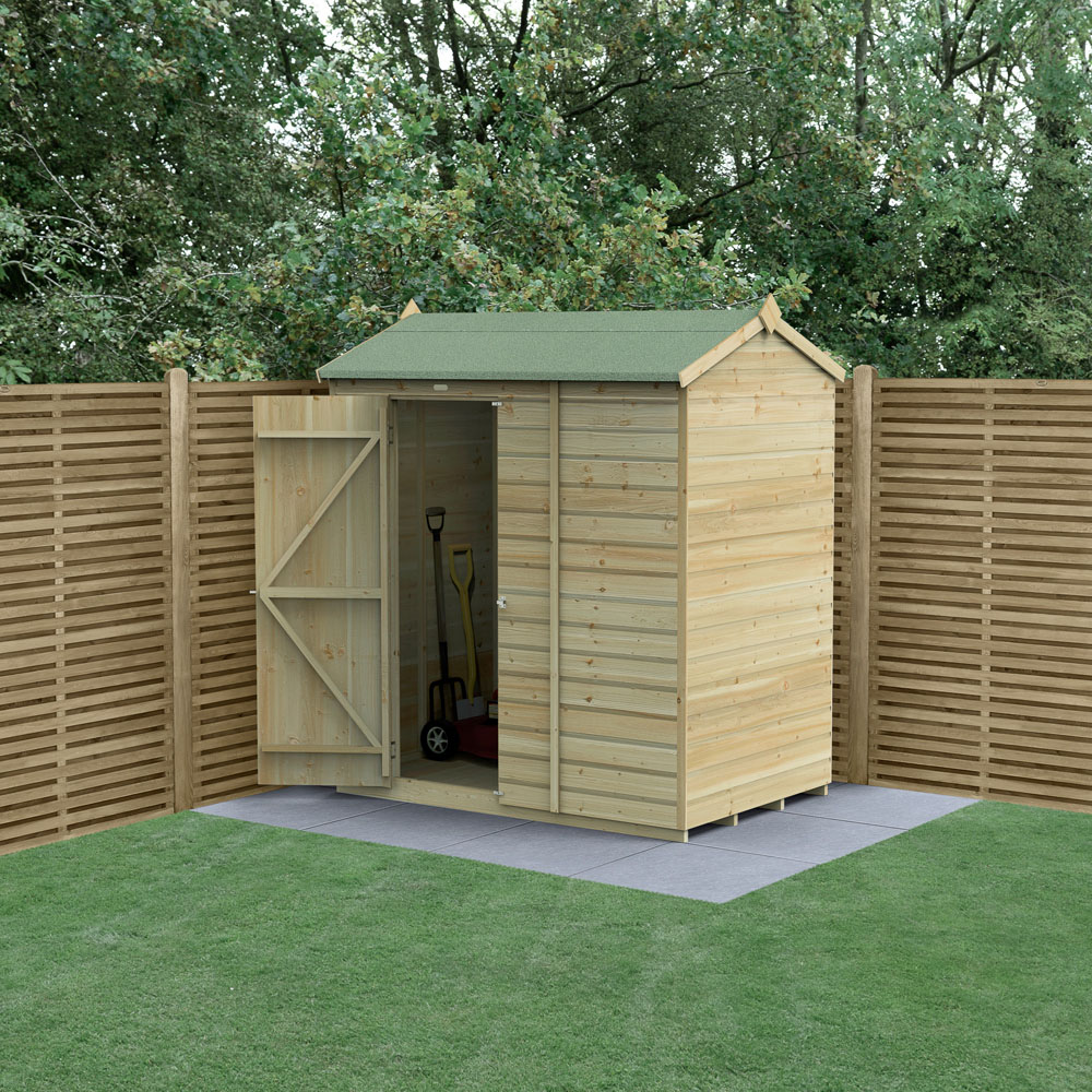 Forest Garden Beckwood 6 x 4ft Single Door Shiplap Reverse Apex Shed Image 2