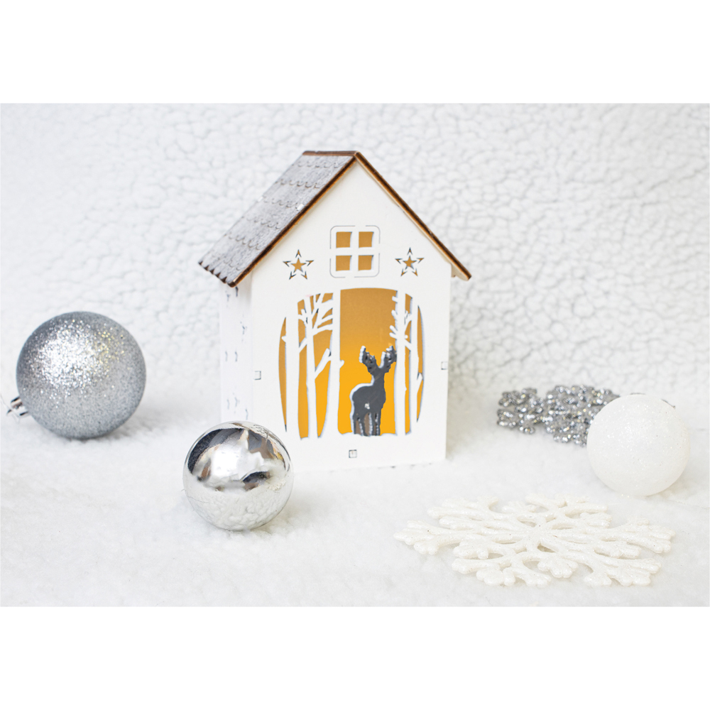 St Helens White Wooden Ornamental House Image 3