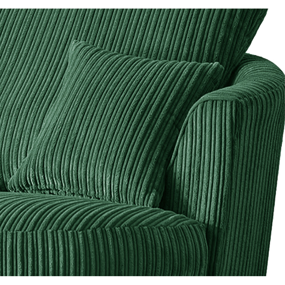 Luxor Green Jumbo Cord Swivel Chair Image 5