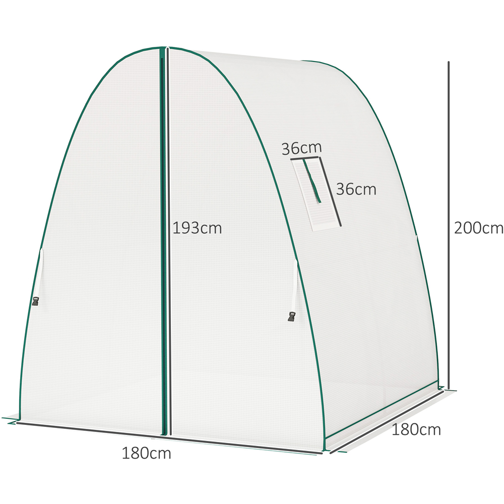 Outsunny 2 Door White Portable 5.9 x 5.9ft Greenhouse Image 9
