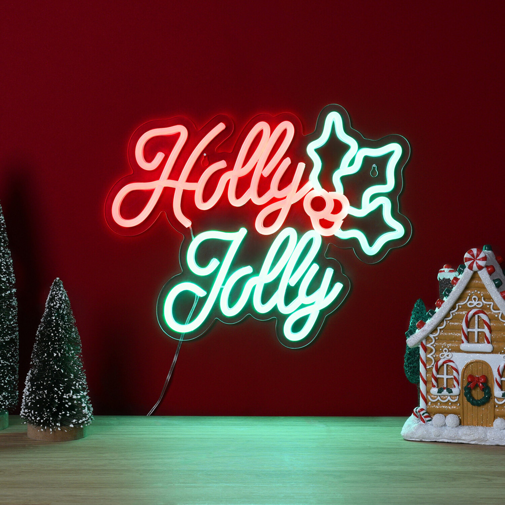 Holly Jolly LED Neon Sign Image 2