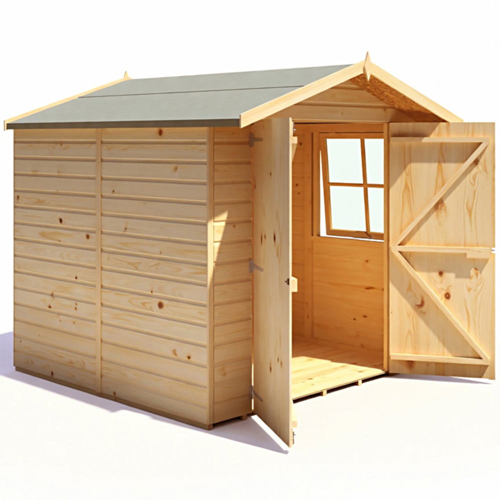Shire Alderney 7 x 7ft Double Door Dip Treated Shiplap Shed Image 4