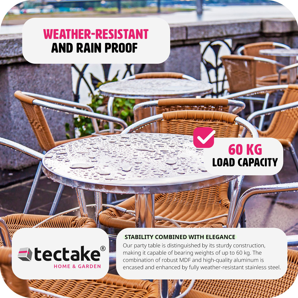 tectake Foldable and Adjustable Aluminium Bar Table Image 7
