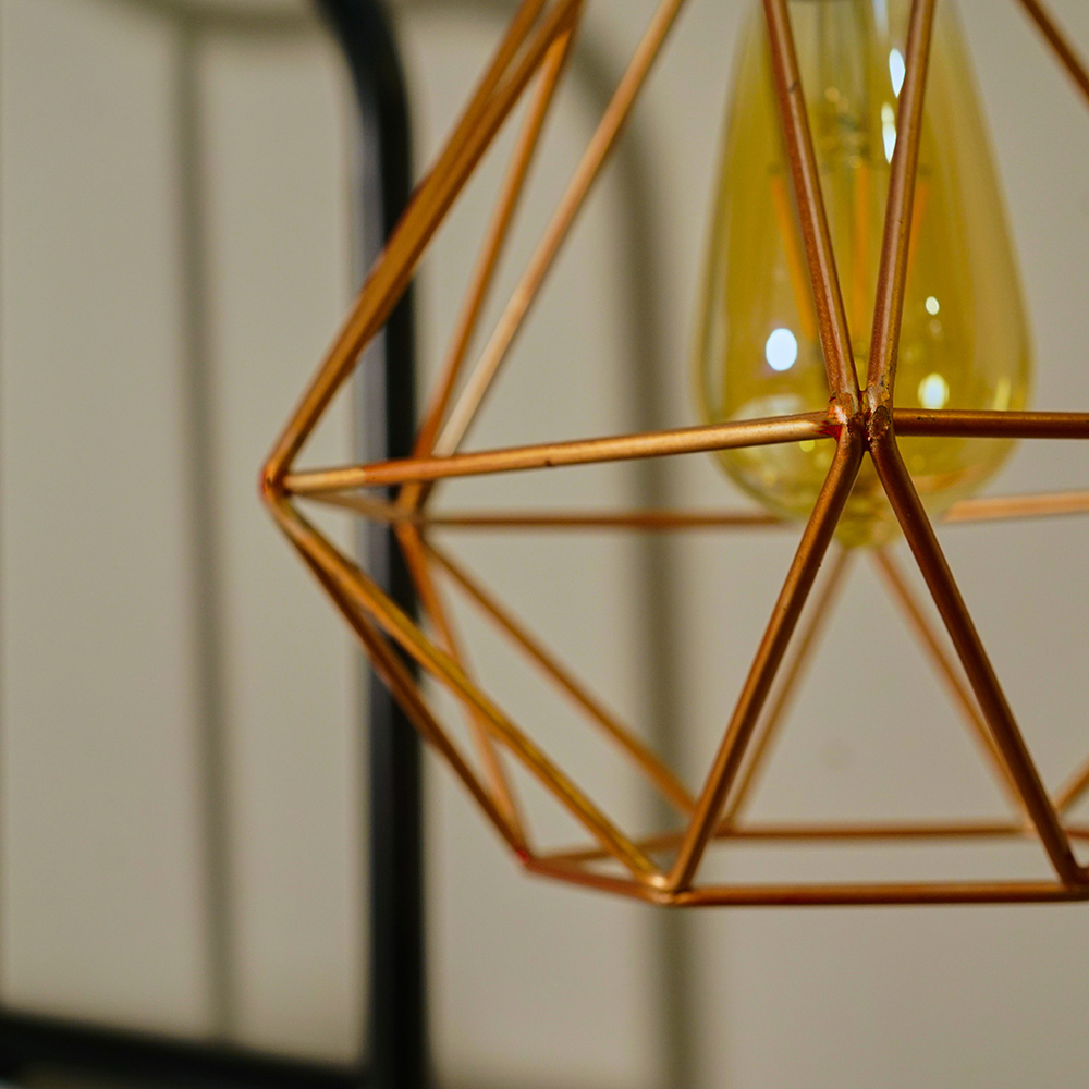 ValueLights Diablo Copper Industrial Wire Frame Pendant Shade Image 4