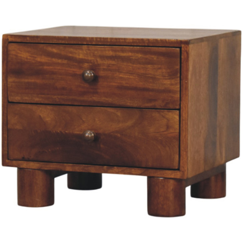Artisan Furniture Tula 2 Drawer Chestnut Dark Brown Solid Wood Nightstand Image 2