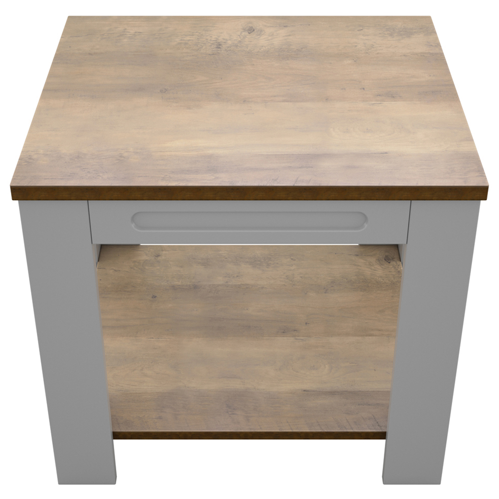 AVF Whitesands Satin Grey and Wood Side Table Image 3