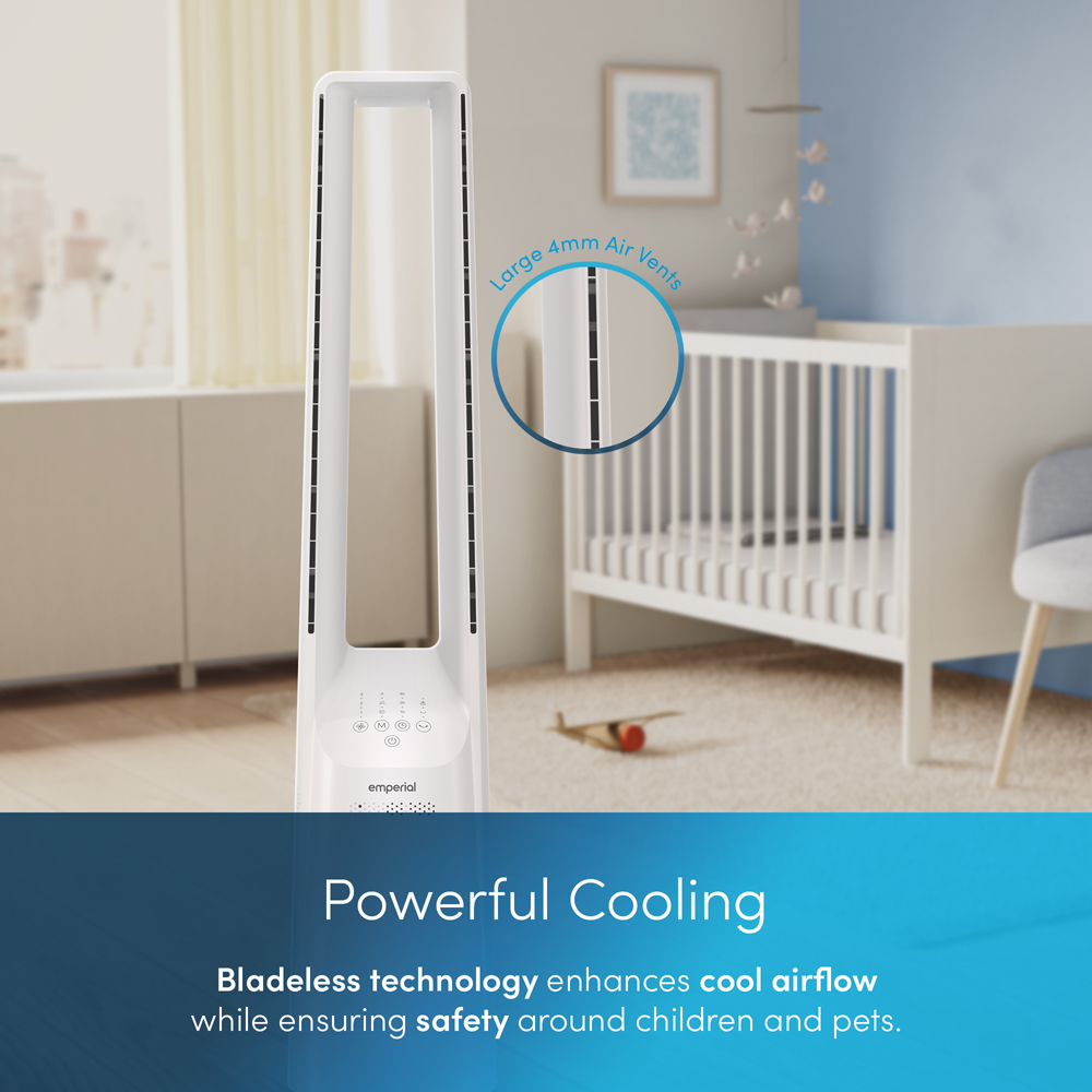 Emperial 40 inch Bladeless Tower Fan with Remote Control Image 2