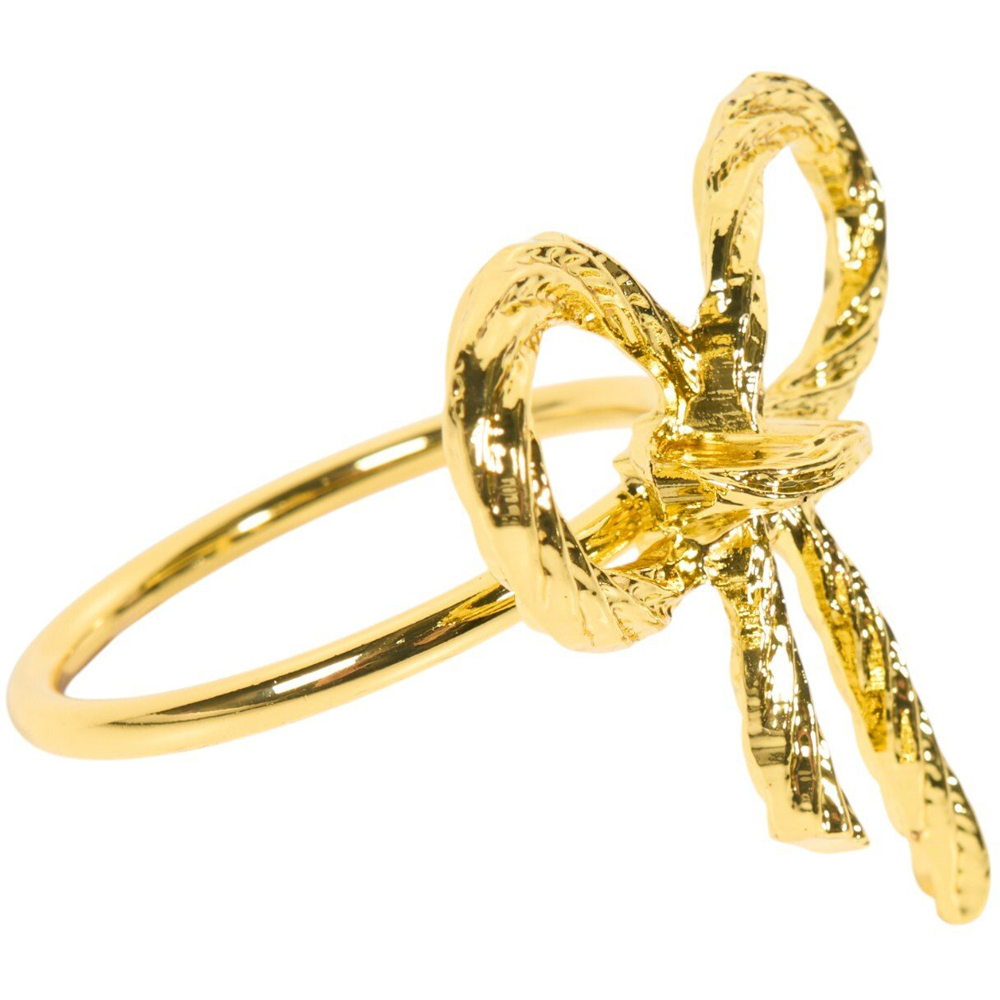Pack of 2 Bow Napkin Rings Gold Image 4