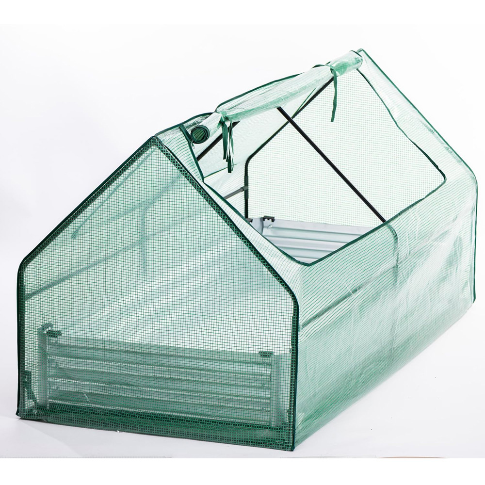 Thompson & Morgan Cloche Galvanised Metal Raised Bed Greenhouse 180 x 90 x 30cm Image 2
