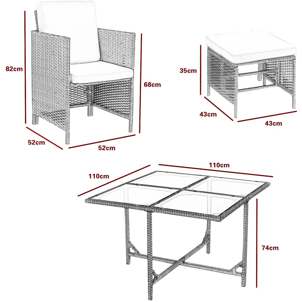 Cuba 8 Seater Black Rattan Outdoor Dining Set Image 9