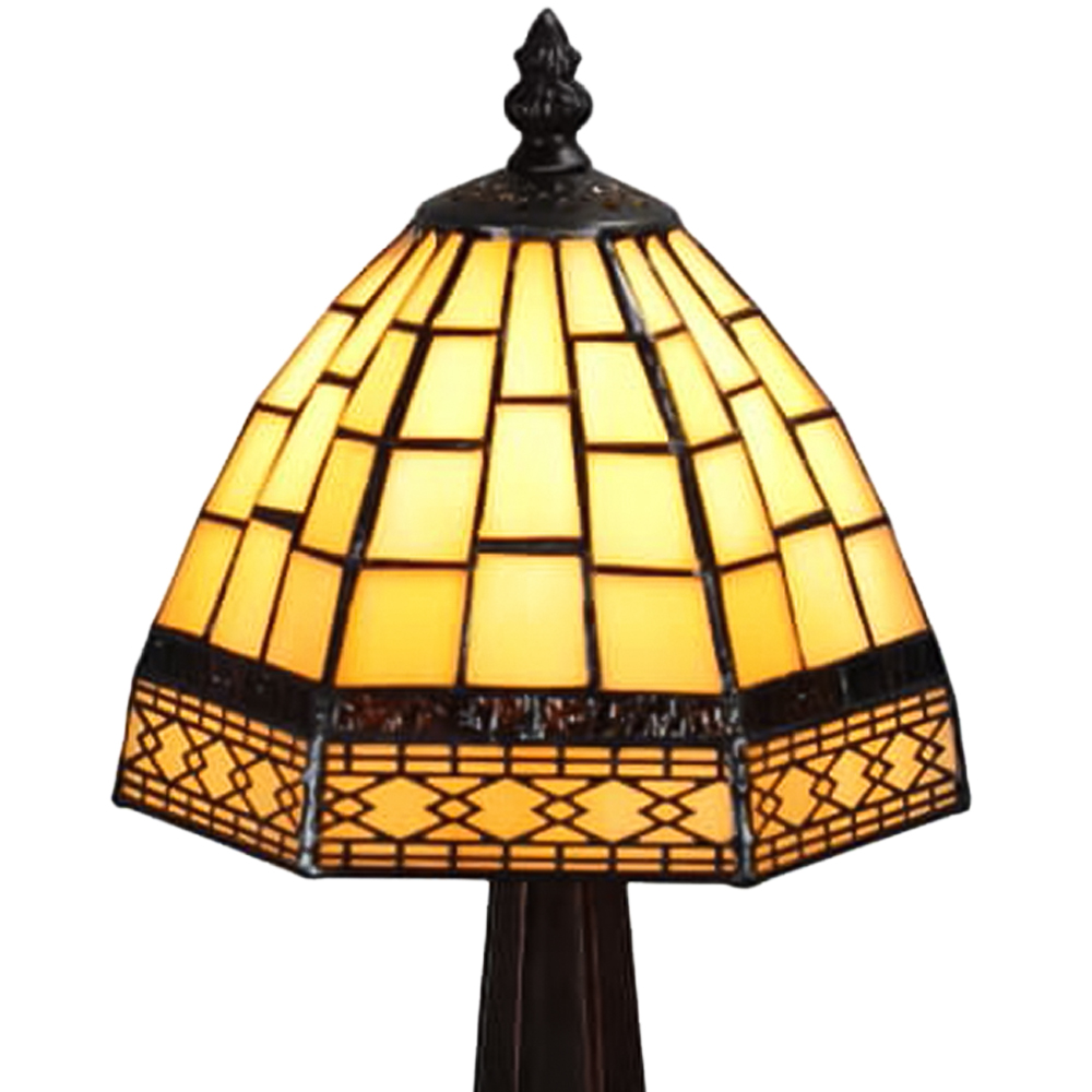 Acacia Home Tiffany Yellow Table Lamp 15.2cm Image 2