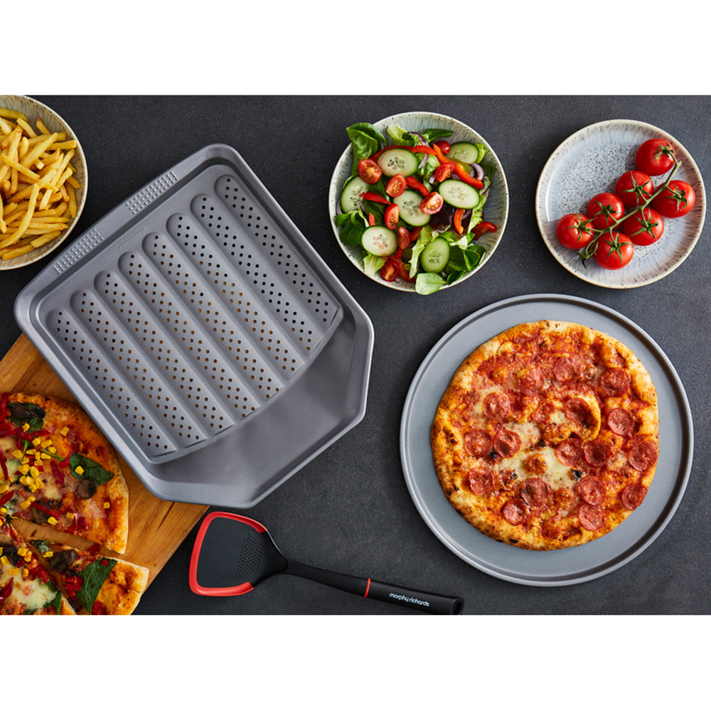 Morphy Richards Pizza Pan and Crisper Tray Set Image 2