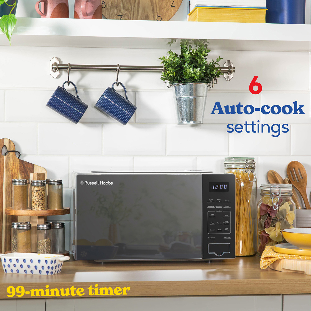 Russell Hobbs RHMT2005S Silver 20L Compact Touch Control Digital Microwave 700W Image 7