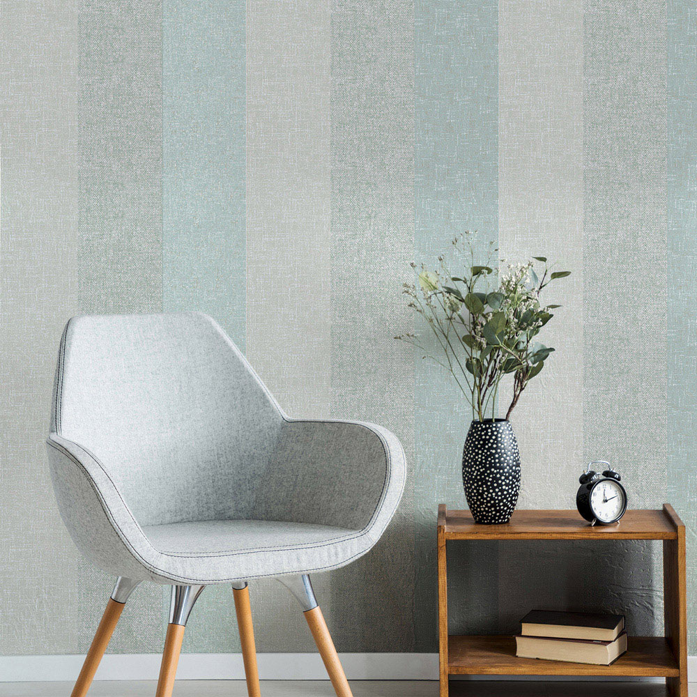 Superfresco Meadow Stripe Blue and Neutral Wallpaper Image 3