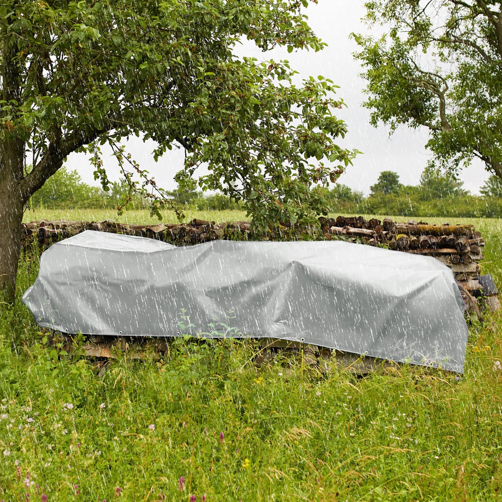 tectake Waterproof Mould Resistant Tarpaulin Protective Cover 400 x 300cm Image 2