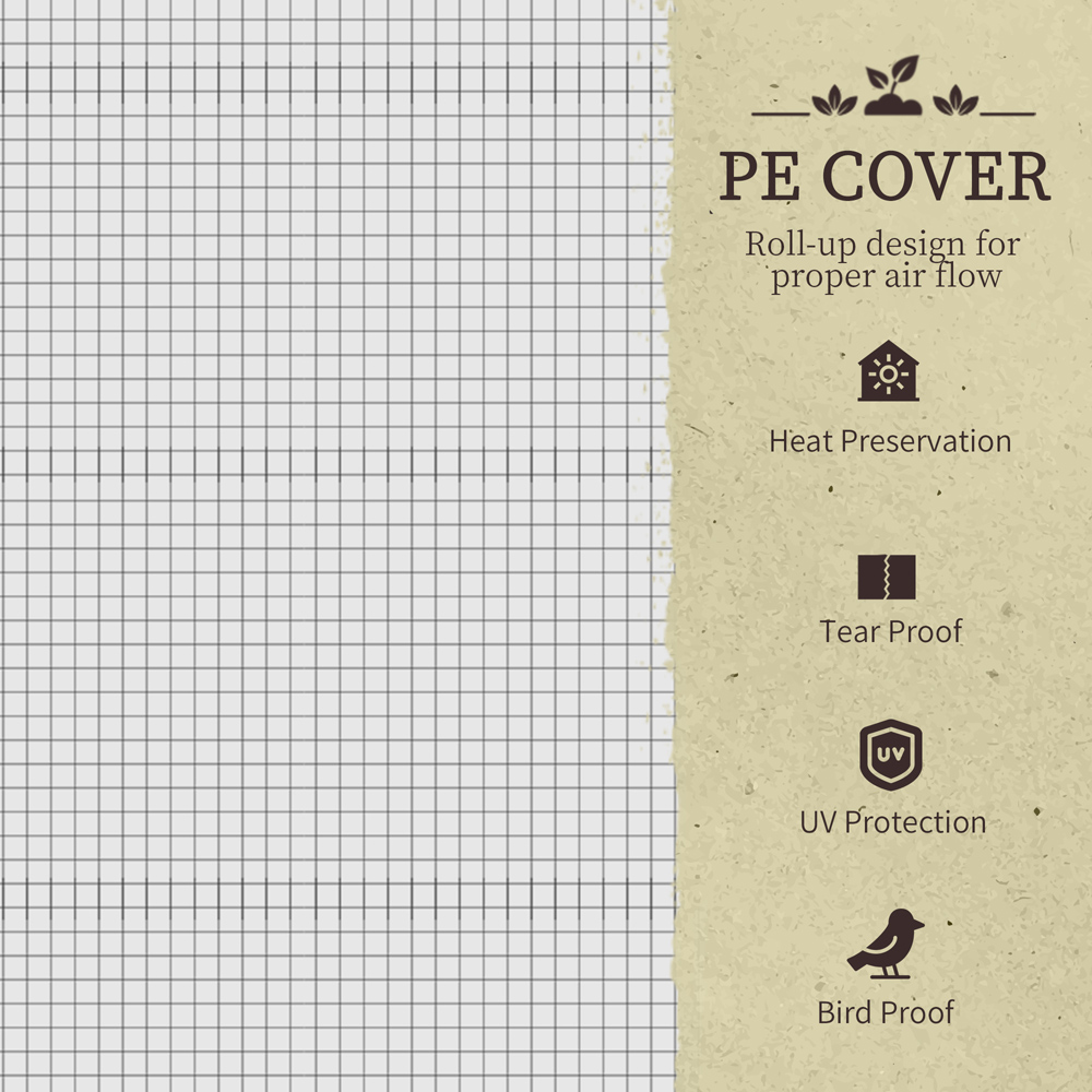 Outsunny Dark Grey Raised Garden Bed with PE Cover Image 8