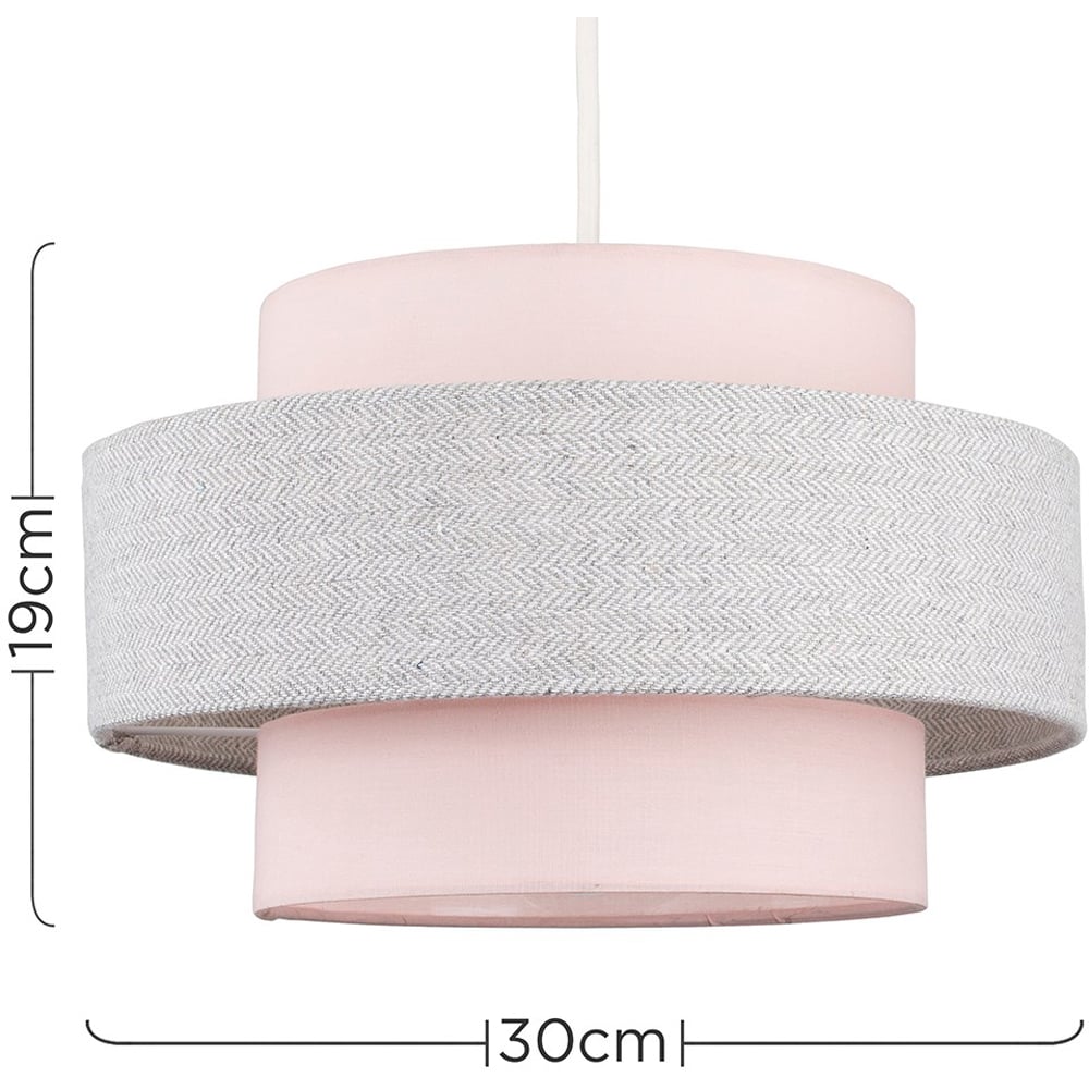 ValueLights Weaver Pink and Grey Herringbone Ceiling Lamp Shade Image 8