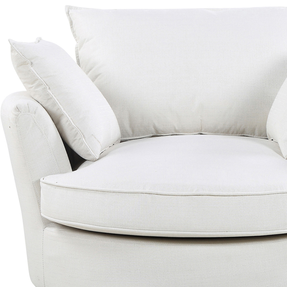 Fairburn Cream Bonded Leather Swivel Cuddle Chair  Image 4