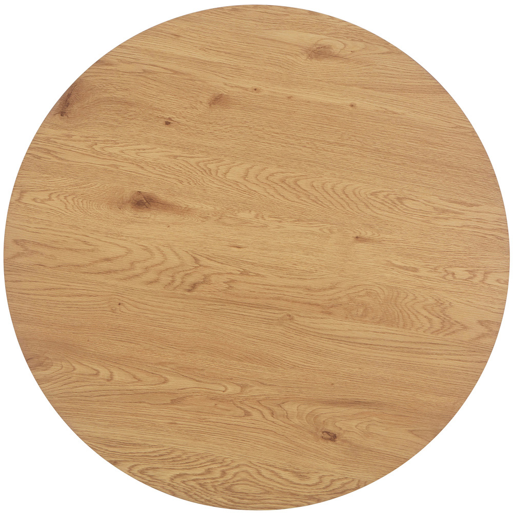 Core Products Aspen 2 Seater Round Dining Table Light Oak Effect Top and Black Image 5