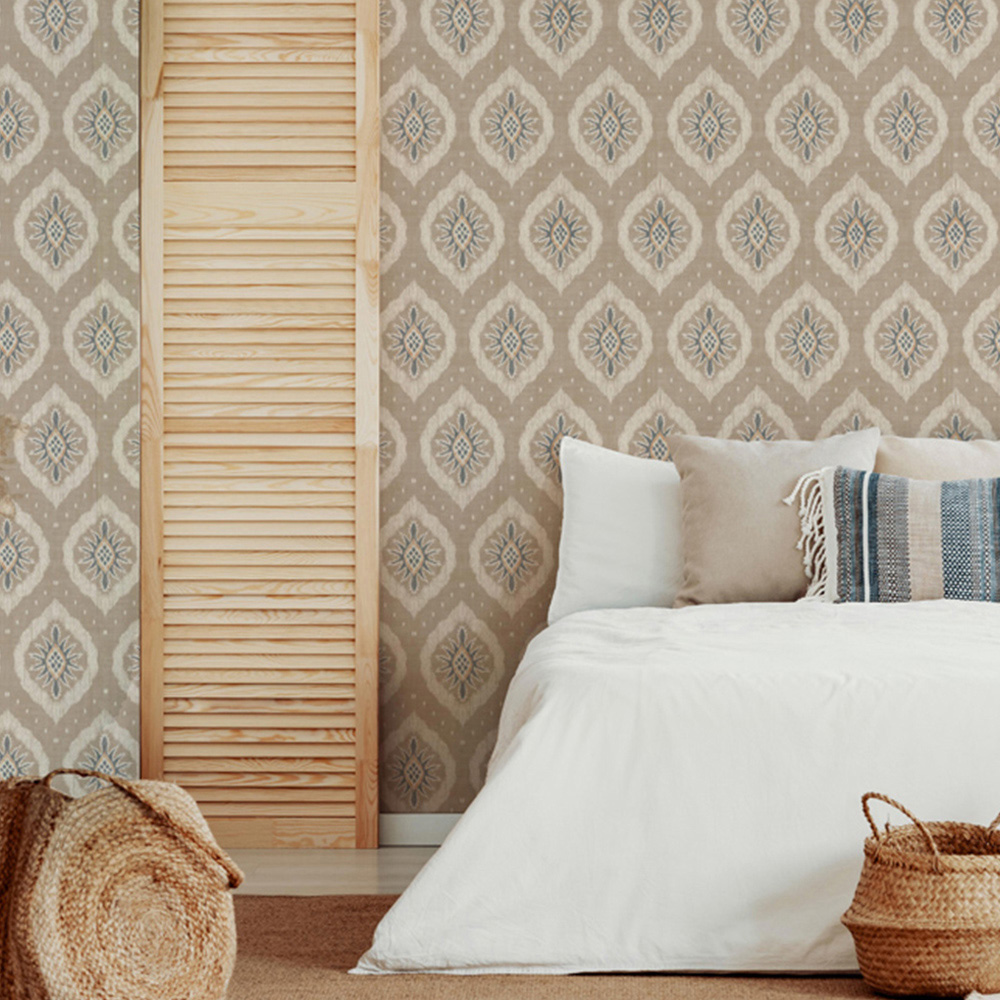 Esselle Home Odina Ikat Natural Wallpaper Image 4