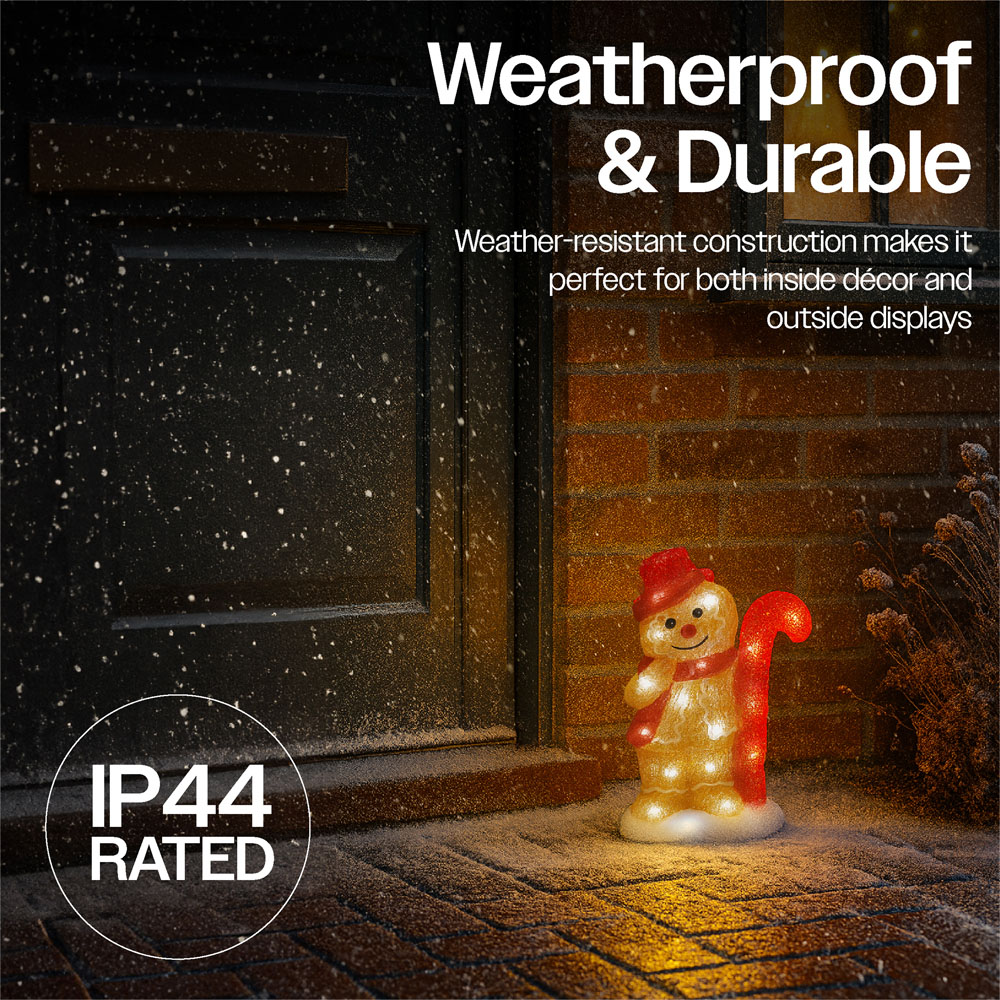 Xmas Haus 30 Warm White LED Acrylic Gingerbread Man 30cm Image 3