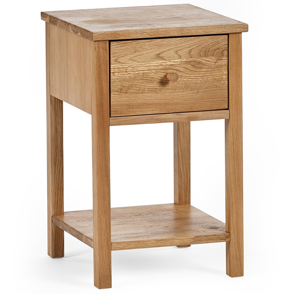 Julian Bowen Coxmoor Single Shelf Single Drawer Oak Bedside Table Image 2