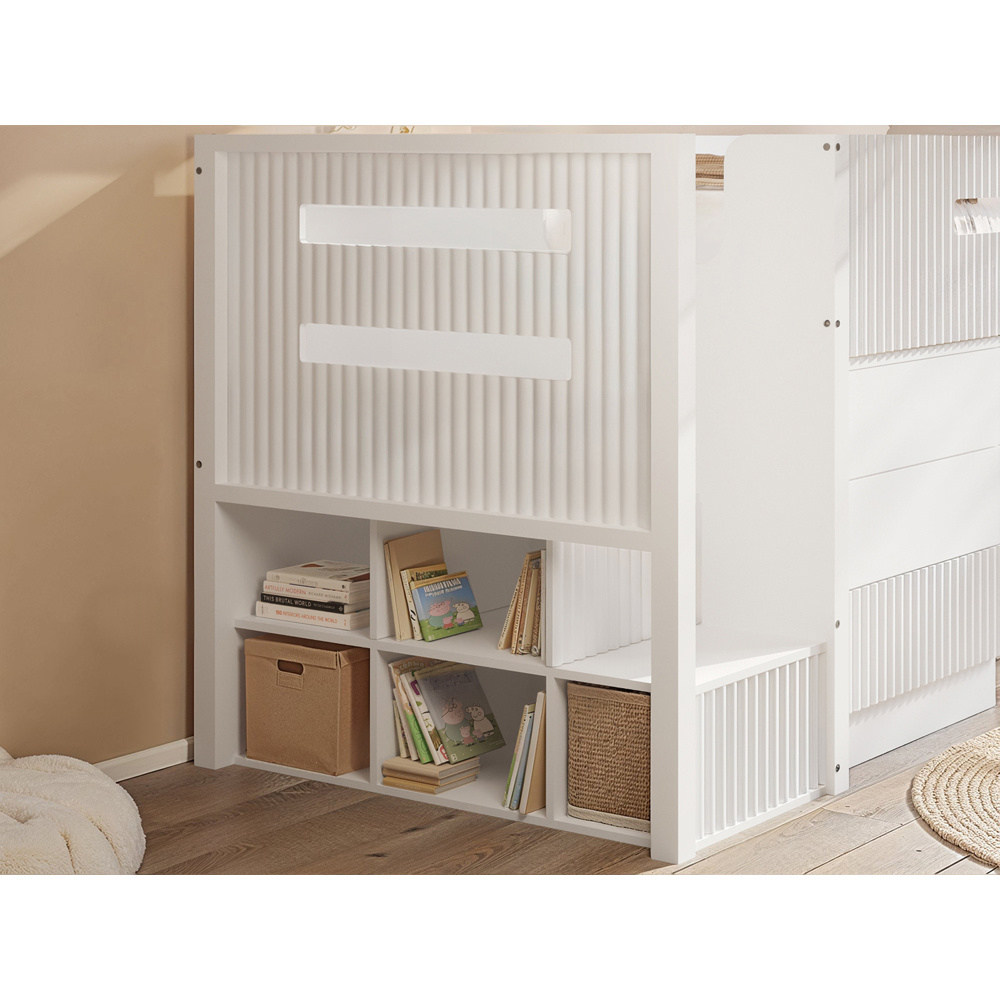 Flair Luca 3 Drawer White Ribbed Bed Frame Image 6