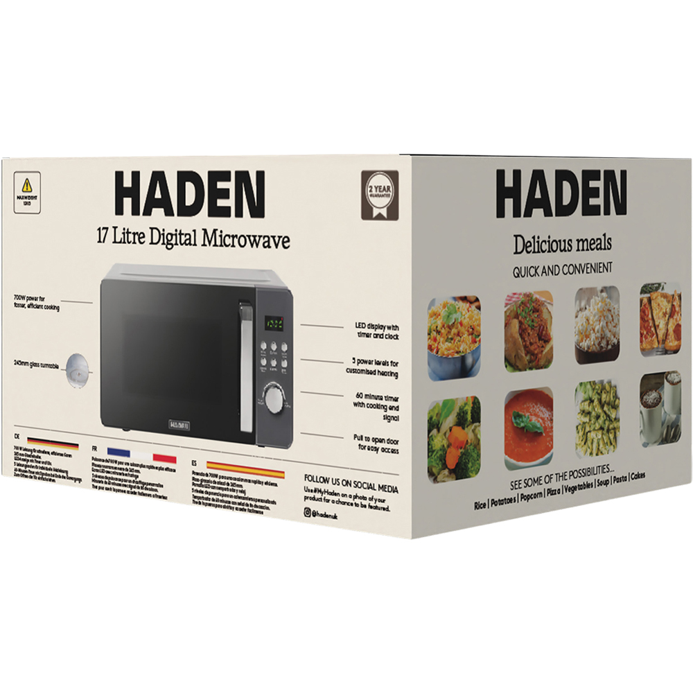 Haden 214621 Grey 17L Digital Microwave 700W Image 6