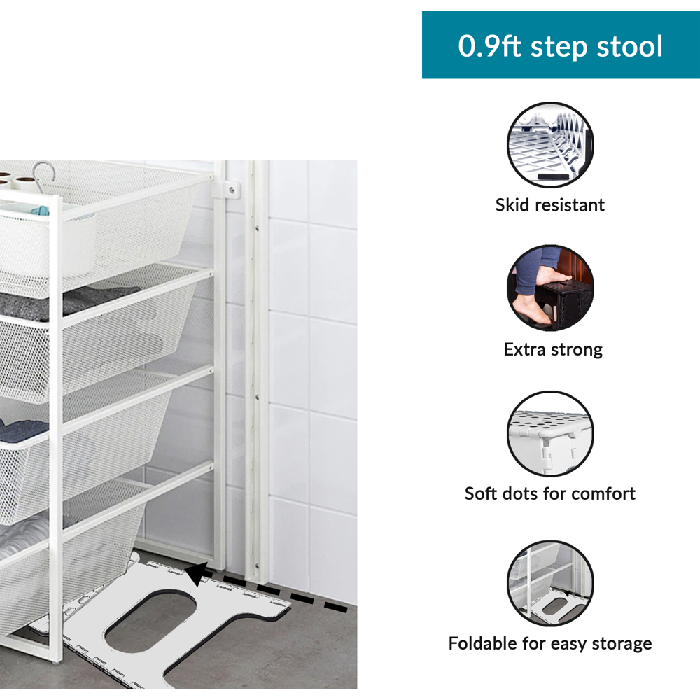 Innoteck Essentials White Foldable Step Stool Medium  Image 2