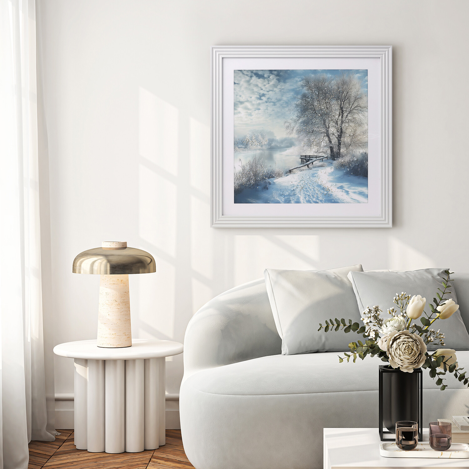 Snowy River Walk Embellished Wall Art Blue Image 5