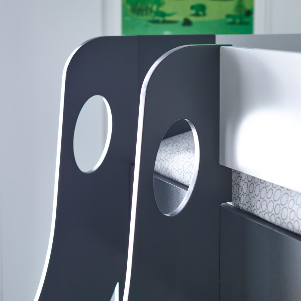 Bedmaster Oliver Triple Sleeper Grey and White Storage Bunk Bed Image 3