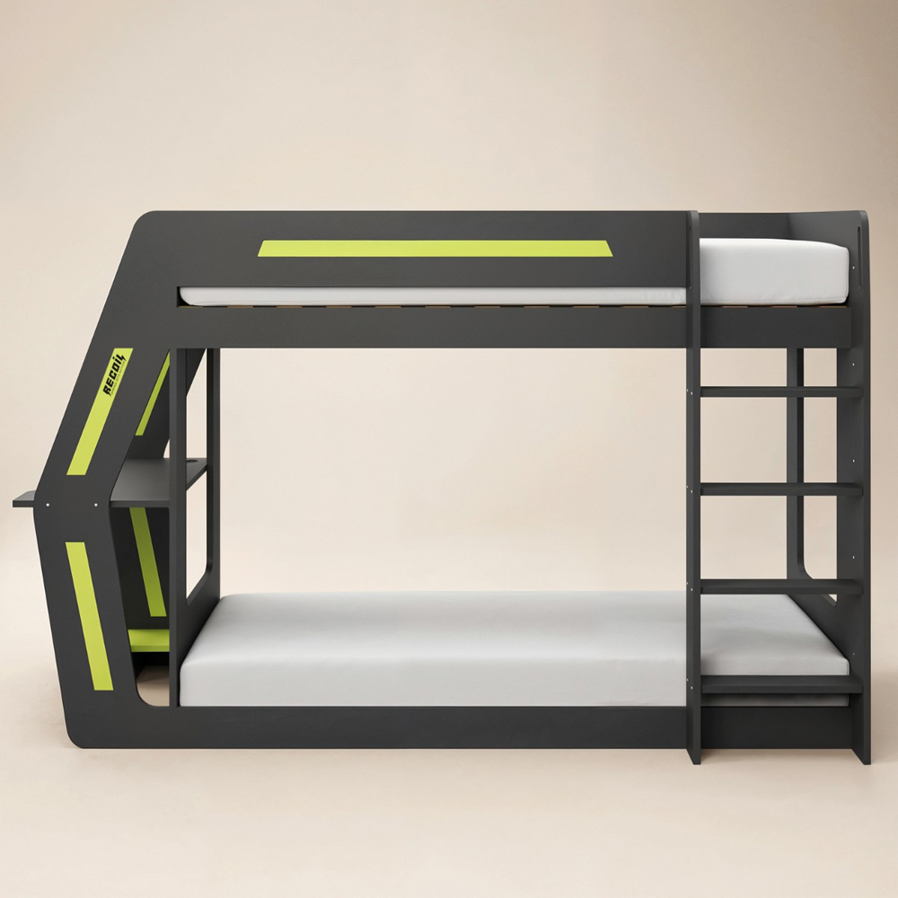 Flair Alister Charcoal and Green Gaming Bunk Bed with Desk Image 3