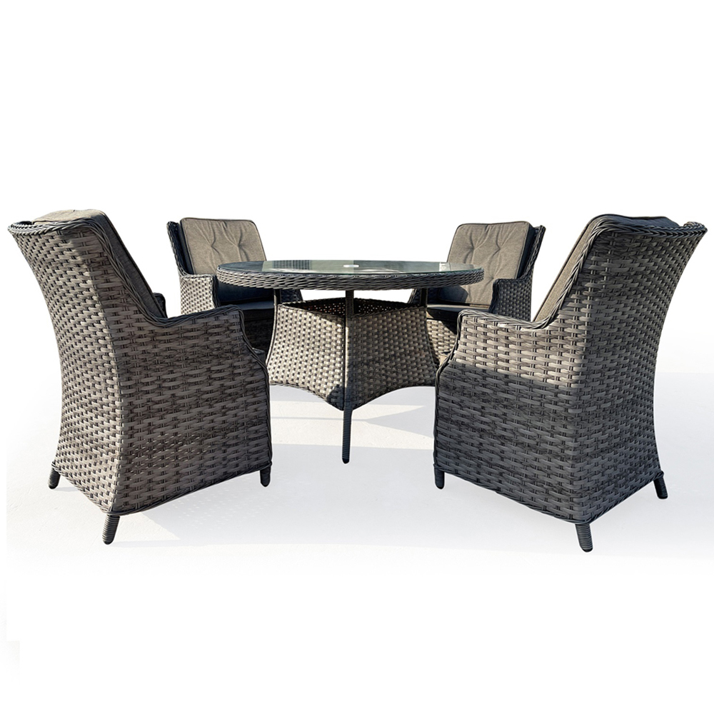 Furniture One 4 Seater Luxury Rattan Outdoor Dining Set Image 2