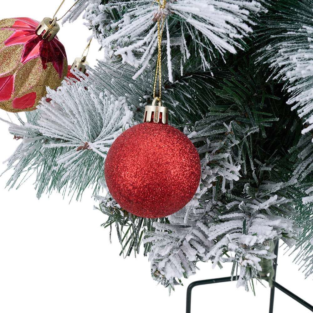 Living and Home Pre-Lit Artificial Christmas Tree with Berries and Baubles 2.2ft 2 Pack Image 6