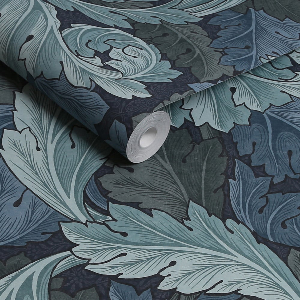 William Morris At Home Acanthus Blue Wallpaper Image 2