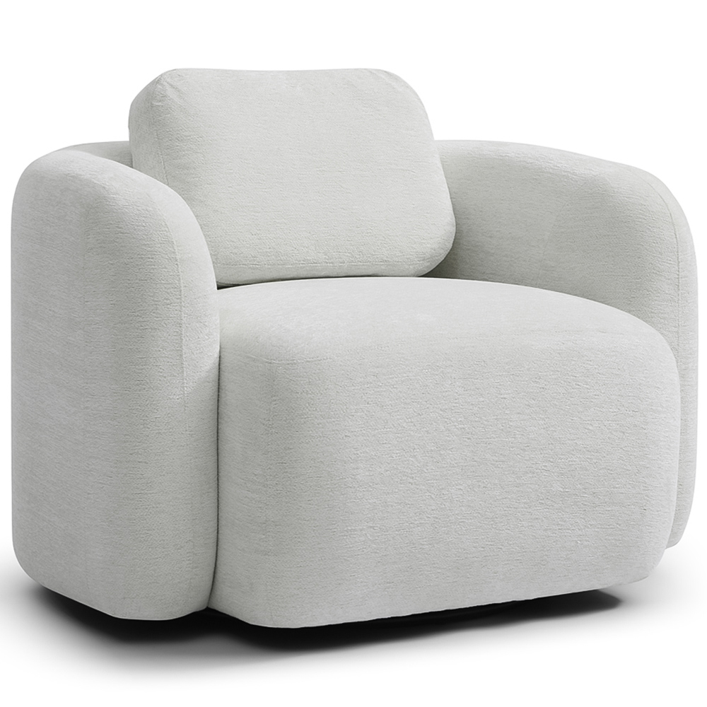 Molly Natural Soft Chenille Swivel Armchair Image 3