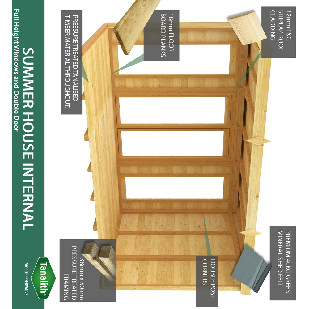 DIY Sheds 8 x 8ft Tongue and Groove Timber Apex Summerhouse Image 5