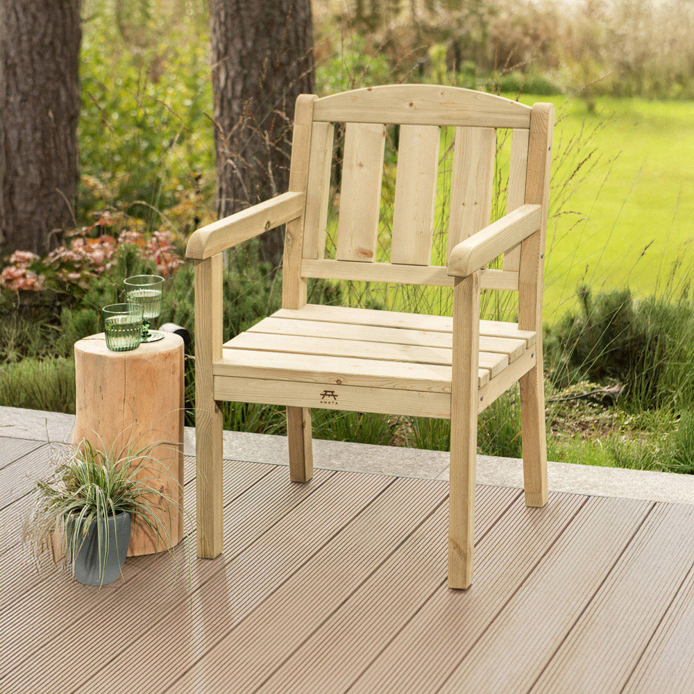 AMATA Ungurs Green Wooden Garden Chair Image 7