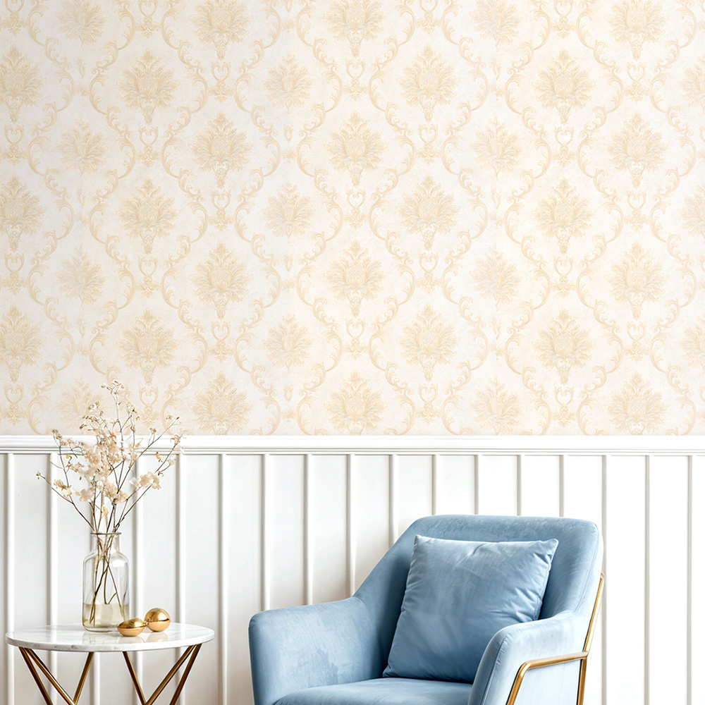Living and Home Textured 3D Embossed Gold Non-Pasted Wallpaper Image 2