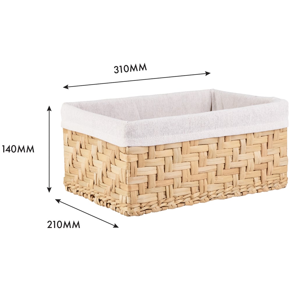 Homebase Water Hyacinth Storage Basket with Natural Liner Set of 3 Image 4