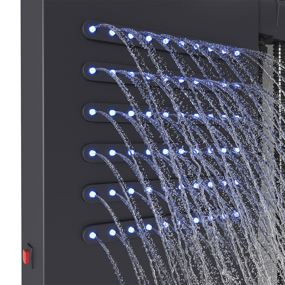 H&O Direct Blue LED Wall Mount Shower Tower System Image 4