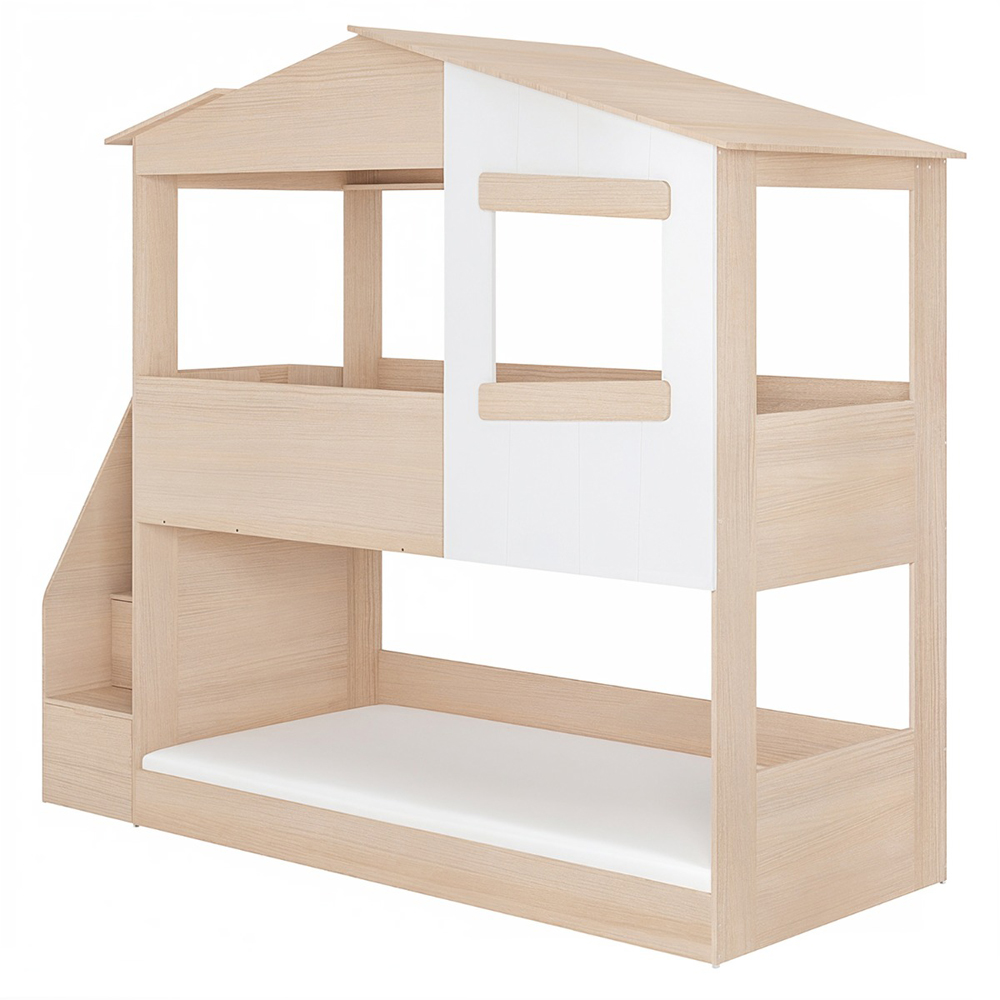 Flair Dreamland Oak Play House Staircase Bunk Bed Image 2
