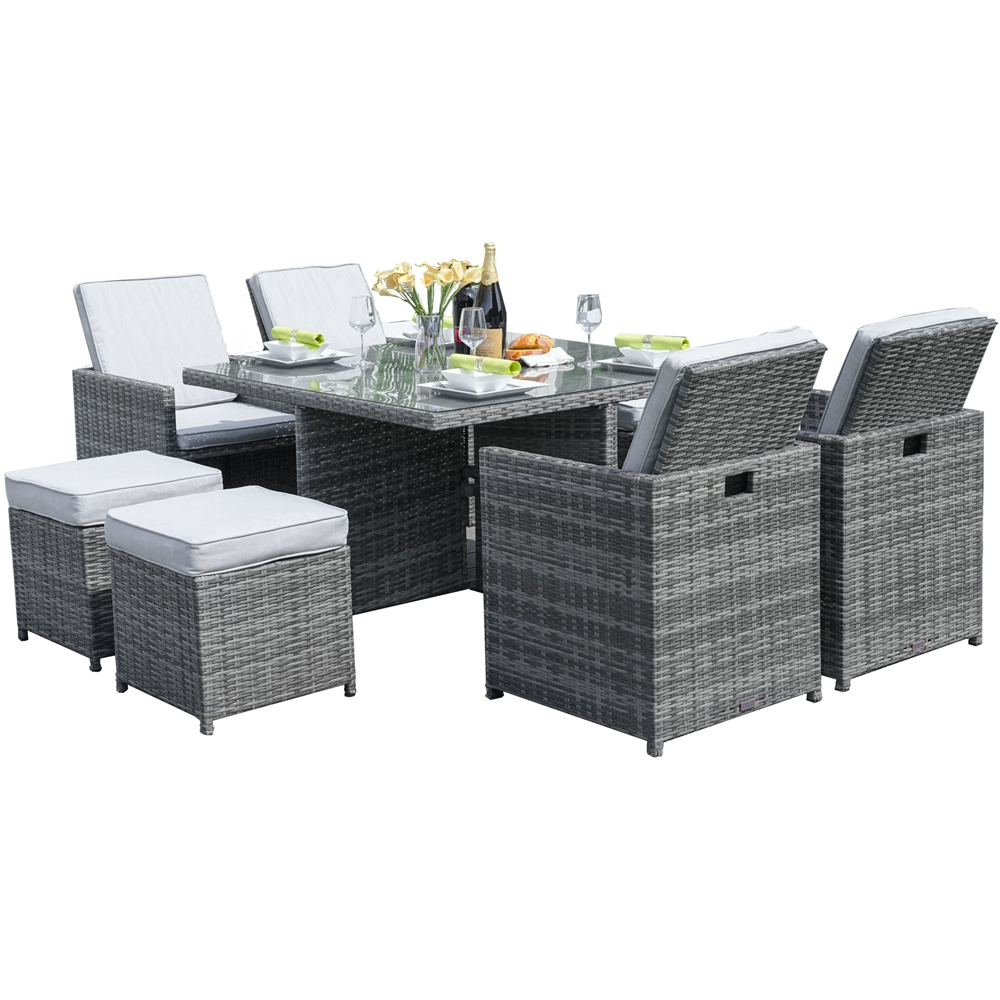 Direct wicker Grey 8 Seater Rattan Garden Dining Set Image 2