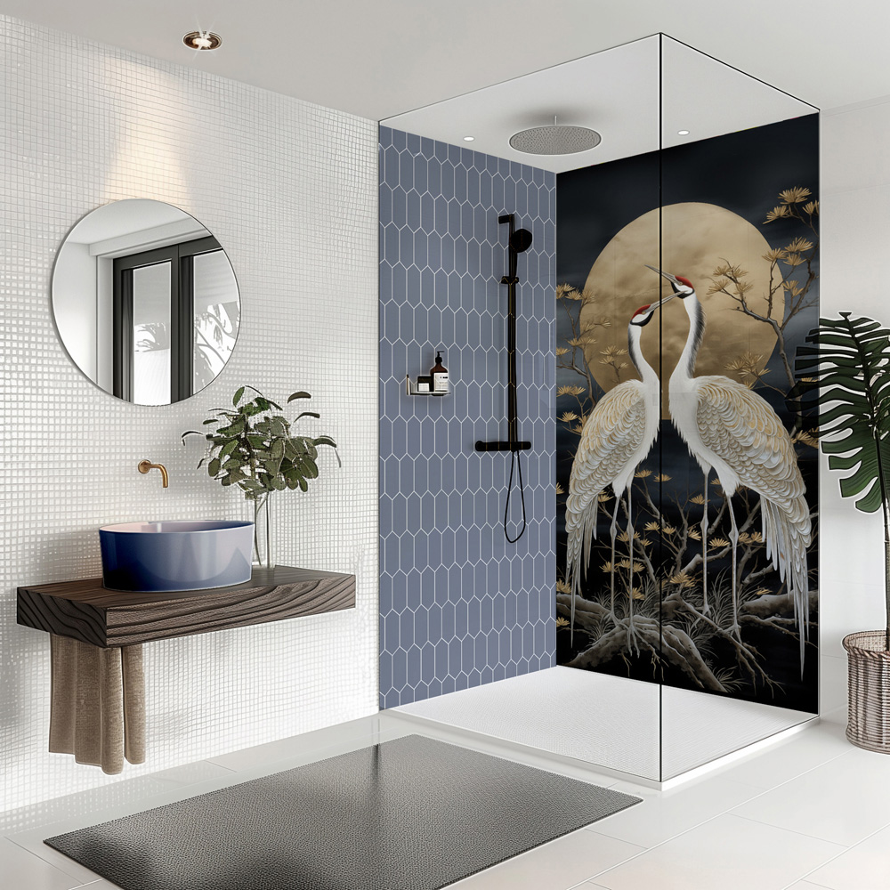 Splashbax Premium Artisan Oriental Midnight Acrylic Bathroom Wall Panel 2400 x 1200mm Image 6