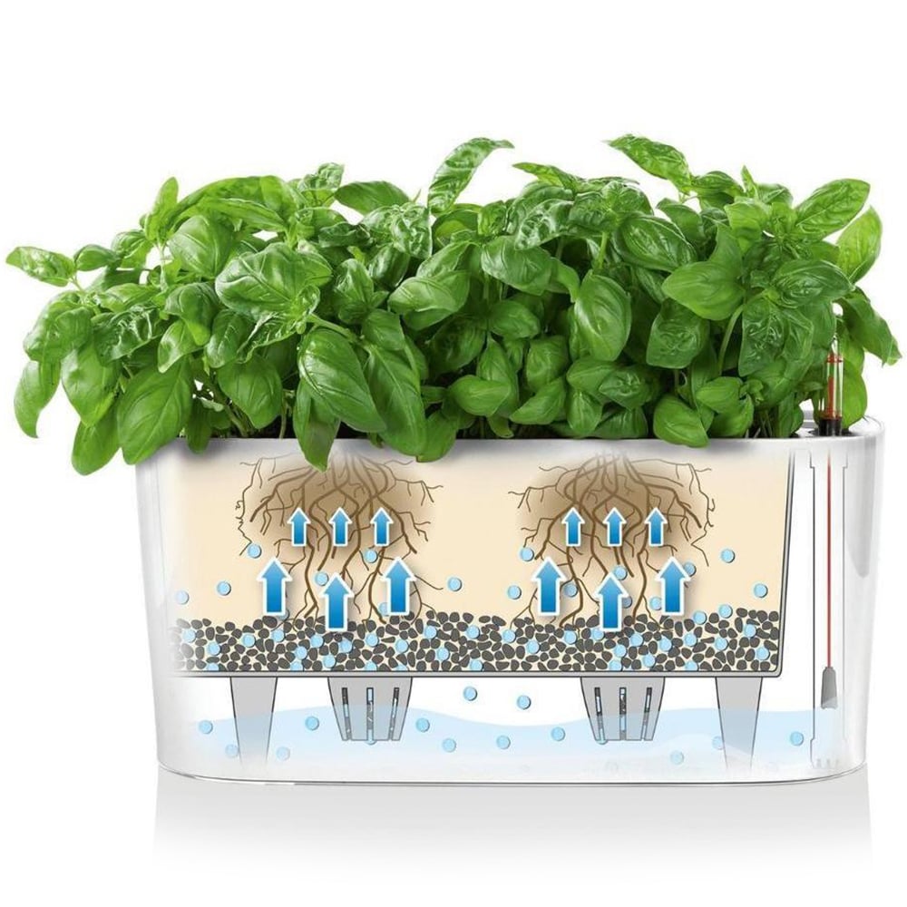 Lechuza Delta White Polyresin Self Watering Planter 40cm 2 Pack Image 3